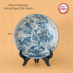 Đĩa Trưng Bày Song Ngư Men Rạn