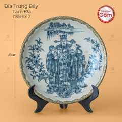 Đĩa Trưng Bày Tam Đa Men Rạn Bọc Đồng
