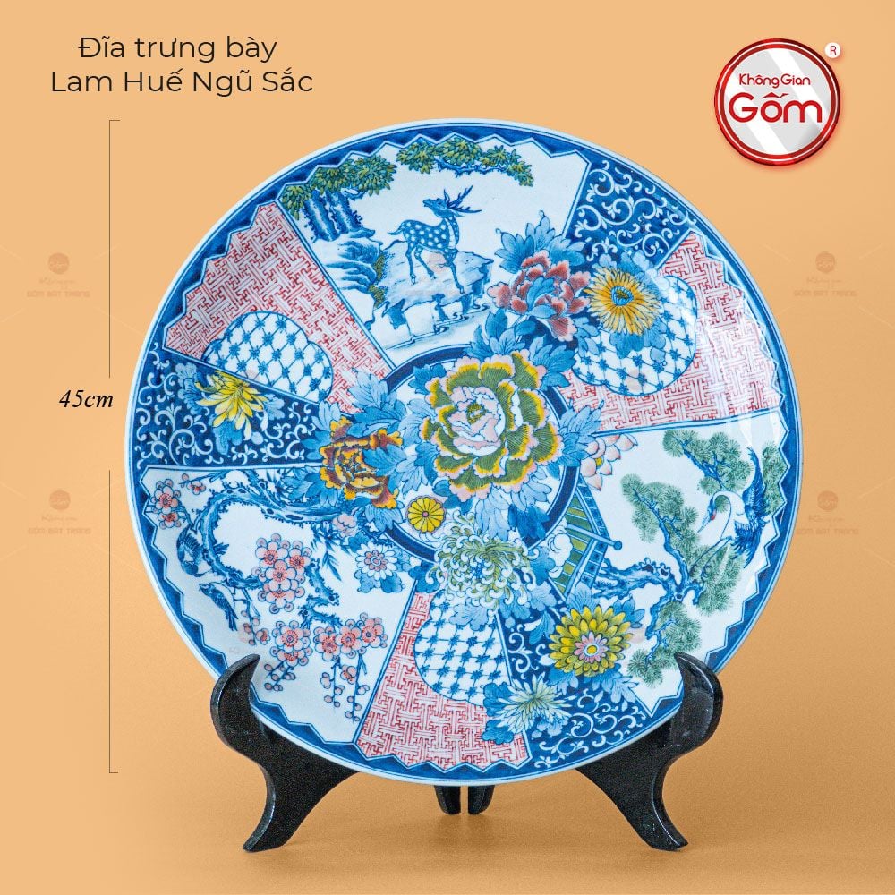 Đĩa Trưng Bày Lam Huế Ngũ Sắc