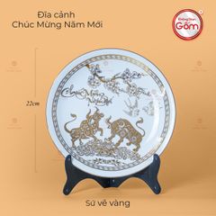 Đĩa Cảnh Trưng Bày Vẽ Vàng