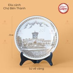 Đĩa Cảnh Trưng Bày Vẽ Vàng