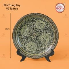 Đĩa Trưng Bày Vẽ Tứ Hoa