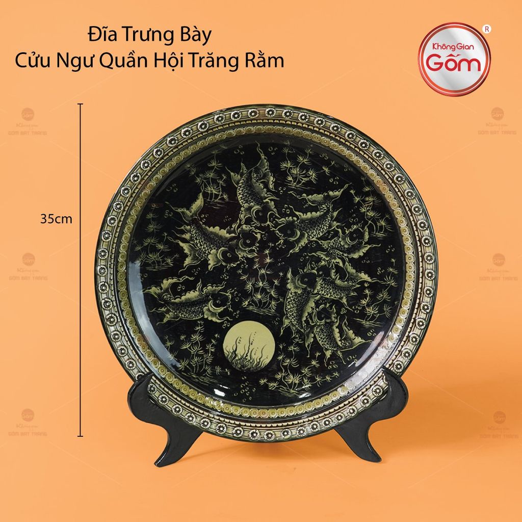 Đĩa Trưng Bày Cửu Ngư Quần Hội Trăng Rằm