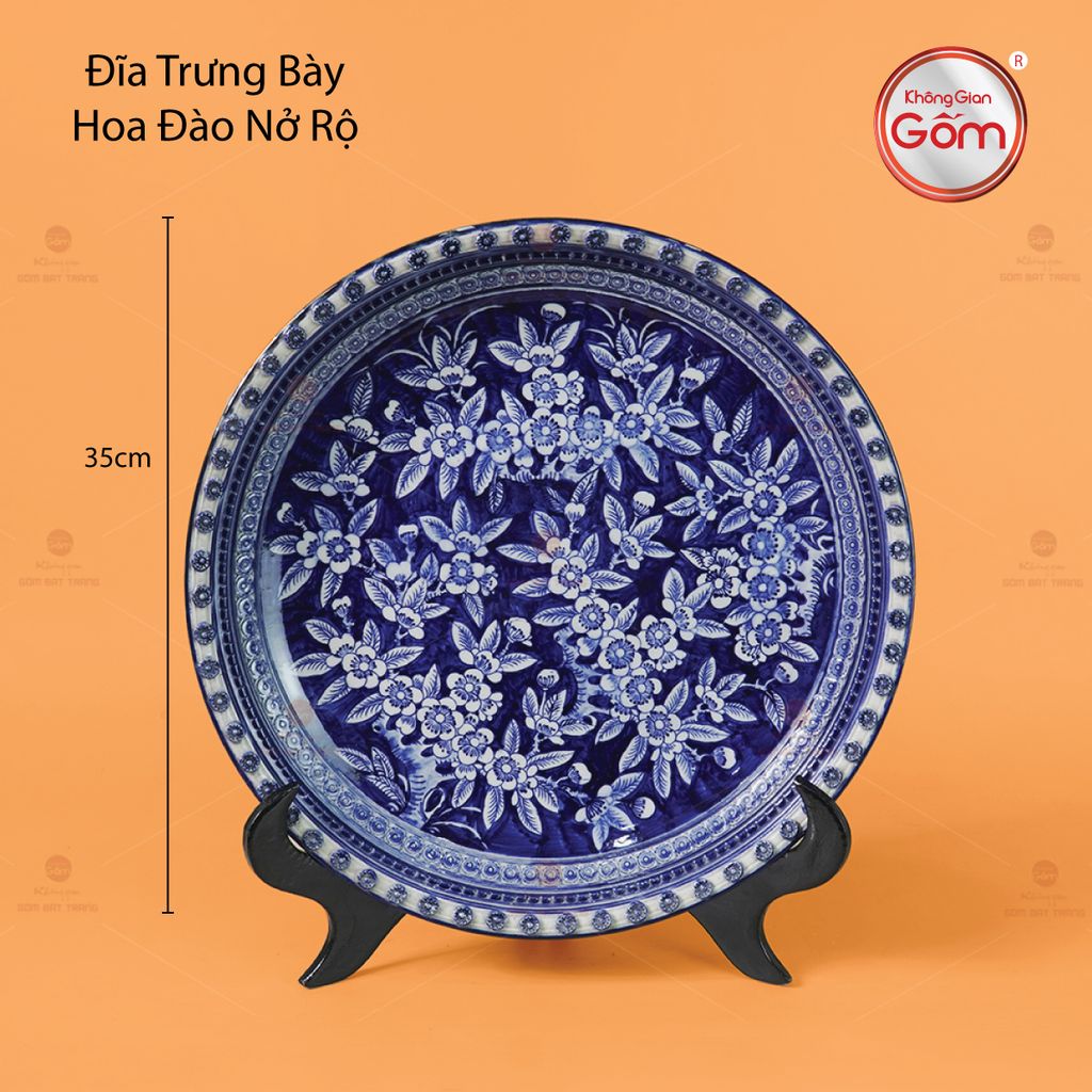 Đĩa Trưng Bày Hoa Đào Nở Rộ
