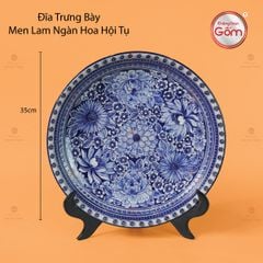 Đĩa Trưng Bày Men Lam Ngàn Hoa Hội Tụ