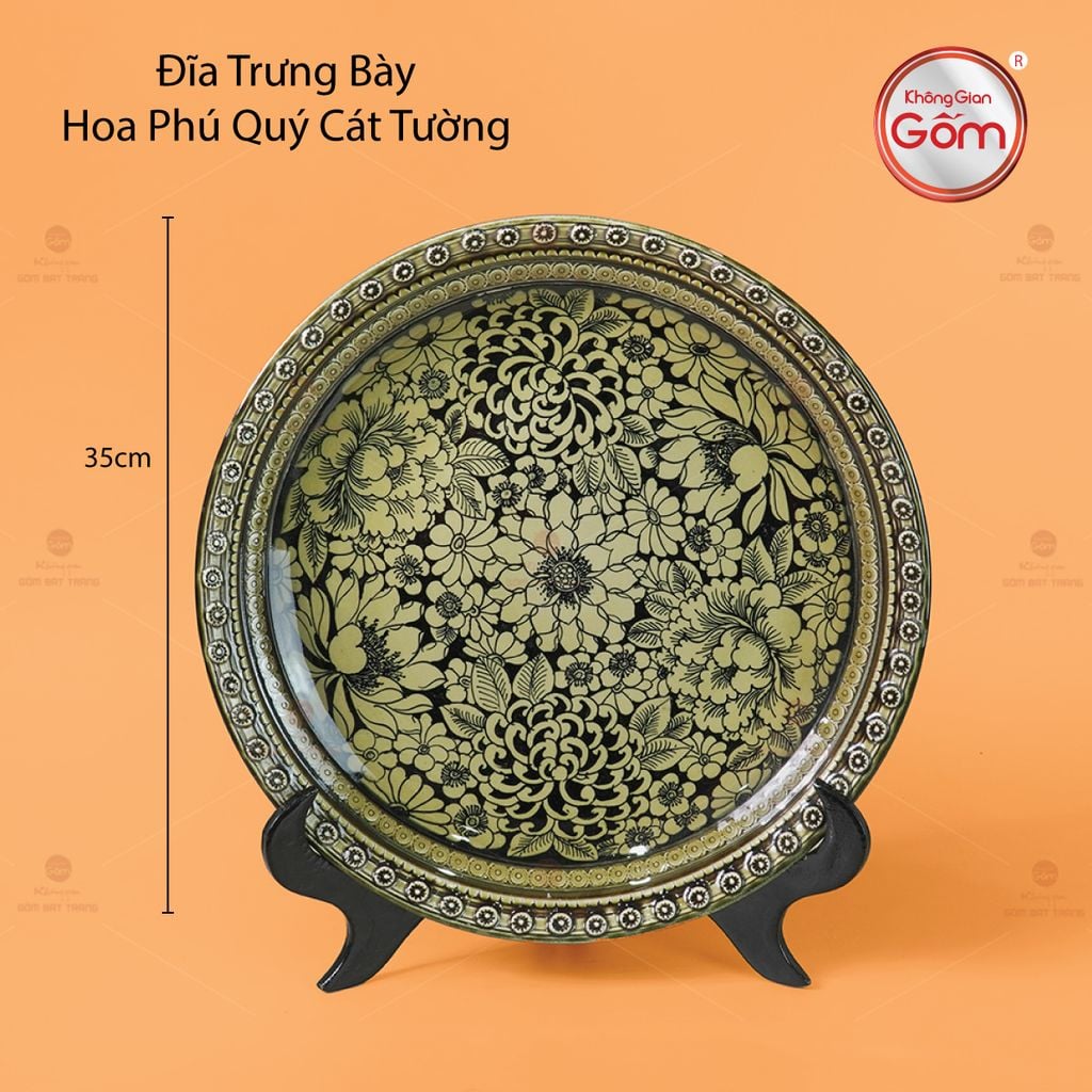 Đĩa Trưng Bày Hoa Phú Quý Cát Tường