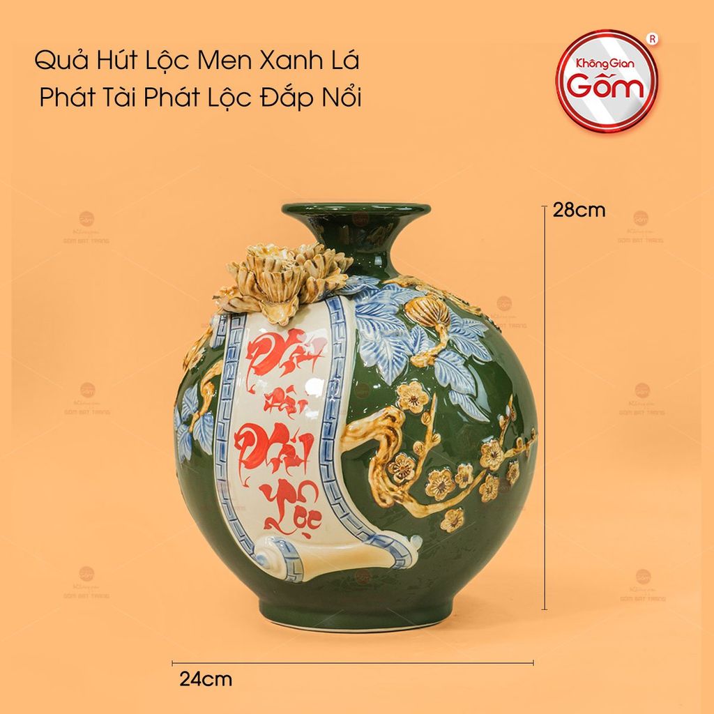 Quả Hút Lộc Men Xanh Lá Phát Tài Phát Lộc Đắp Nổi