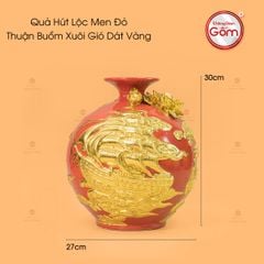 Quả Hút Lộc Men Đỏ Thuận Buồm Xuôi Gió Dát Vàng