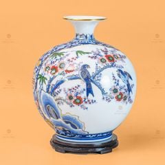 Quả Hút Lộc Nhị Cảnh Én Đào Thuận Buồm Vẽ Vàng