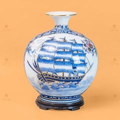 Quả Hút Lộc Nhị Cảnh Én Đào Thuận Buồm Vẽ Vàng