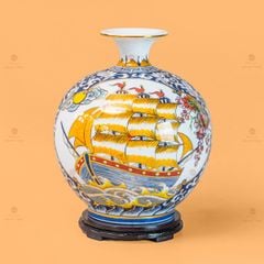 Quả Hút Lộc Nhị Cảnh Cá Chép Thuận Buồm Vẽ Vàng
