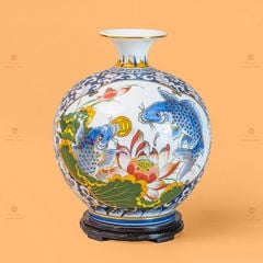 Quả Hút Lộc Nhị Cảnh Cá Chép Thuận Buồm Vẽ Vàng