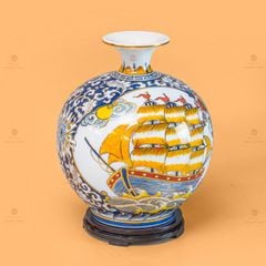 Quả Hút Lộc Nhị Cảnh Cá Chép Thuận Buồm Vẽ Vàng