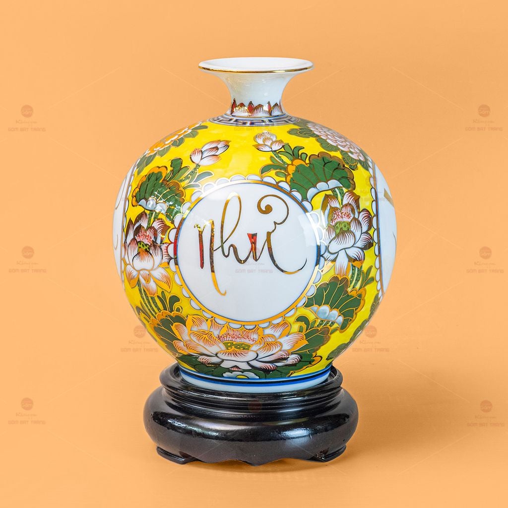 Quả Hút Lộc Hoa Phú Quý Vạn Sự Như Ý Vẽ Vàng