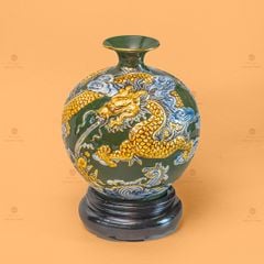 Quả Hút Lộc Cá Chép Hóa Rồng Đắp Nổi Vẽ Vàng