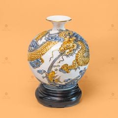 Quả Hút Lộc Cá Chép Hóa Rồng Đắp Nổi Vẽ Vàng