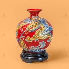 Quả Hút Lộc Cá Chép Hóa Rồng Đắp Nổi Vẽ Vàng