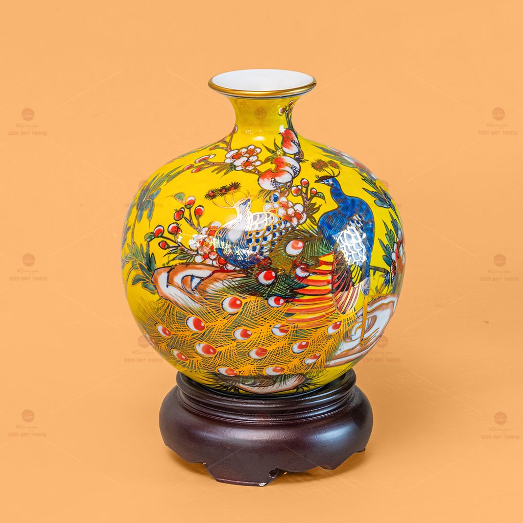 Quả Hút Lộc Men Vàng Công Đào Vẽ Vàng