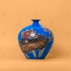 Lọ Hút Lộc Men Xanh Hoa Sen Vẽ Vàng