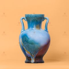 Lọ Hoa Tai Cúp Men Chảy Họa Tiết Búp Sen