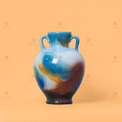Lọ Hoa Tai Cúp Men Chảy Họa Tiết Búp Sen