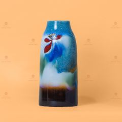 Lọ Hoa Cổ Đứng Men Chảy Họa Tiết Búp Sen