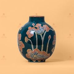 Lọ Hoa Cát Tường Hoa Sen Vẽ Vàng
