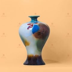 Lọ Hoa Tuyết Mai Men Chảy Búp Sen