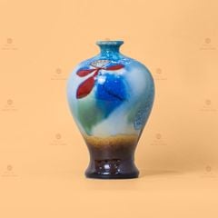 Lọ Hoa Chân Đèn Men Chảy Búp Sen