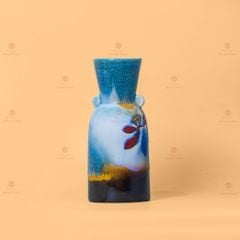 Lọ Hoa Hai Tai Men Chảy Búp Sen