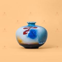 Lọ Hoa Miệng Loe Men Chảy Búp Sen