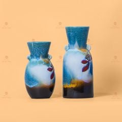 Lọ Hoa Hai Tai Men Chảy Búp Sen