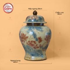 Chóe Men Xanh Ngọc Họa Tiết Hoa Sen