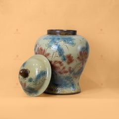 Chóe Men Xanh Ngọc Họa Tiết Hoa Sen