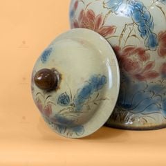 Chóe Men Xanh Ngọc Họa Tiết Hoa Sen