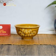 Bát Cơm Men Nâu Vân Hoa Cúc