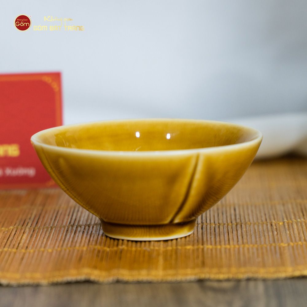 Bộ Bát Đĩa Men Nâu Vân Sen