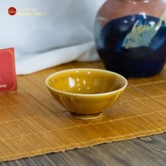 Bộ Bát Đĩa Men Nâu Vân Sen