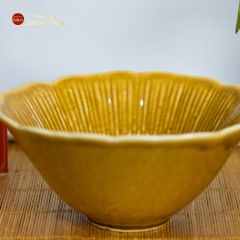 Bộ Bát Đĩa Men Nâu Vân Sen