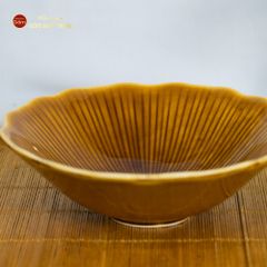 Bộ Bát Đĩa Men Nâu Vân Sen