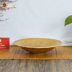 Bộ Bát Đĩa Men Nâu Vân Sen