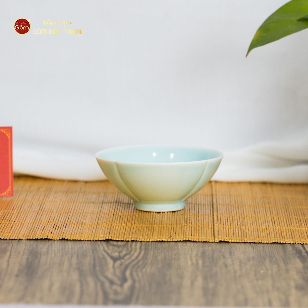 Bộ Bát Đĩa Men Xanh Ngọc Vân Sen
