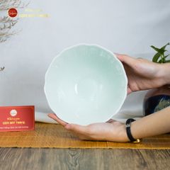 Bộ Bát Đĩa Men Xanh Ngọc Vân Sen