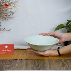 Bộ Bát Đĩa Men Xanh Ngọc Vân Sen