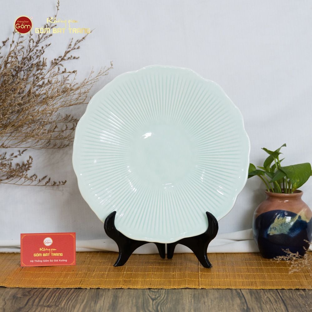 Đĩa Men Xanh Ngọc Vân Sen