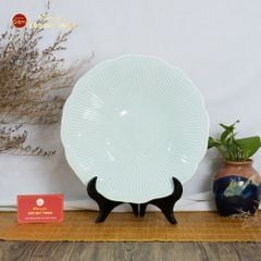 Bộ Bát Đĩa Men Xanh Ngọc Vân Sen