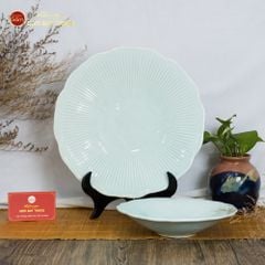 Bộ Bát Đĩa Men Xanh Ngọc Vân Sen