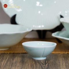 Bộ Bát Đĩa Men Xanh Ngọc Vân Sen