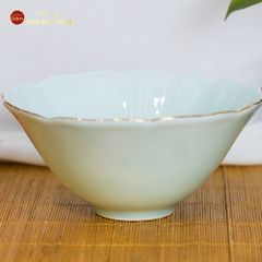 Tô Men Xanh Ngọc Vân Sen Kẻ Vàng