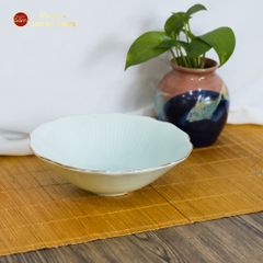 Tô Men Xanh Ngọc Vân Sen Kẻ Vàng